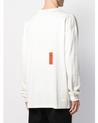 weißes bedrucktes Langarmshirt von Heron Preston