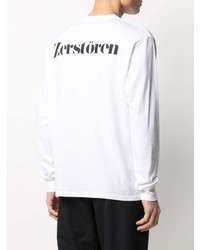 weißes bedrucktes Langarmshirt von Undercover