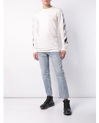 weißes bedrucktes Langarmshirt von Off-White