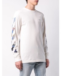 weißes bedrucktes Langarmshirt von Off-White