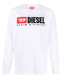 weißes bedrucktes Langarmshirt von Diesel