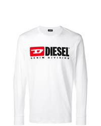 weißes bedrucktes Langarmshirt von Diesel