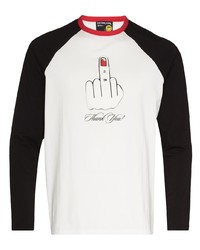 weißes bedrucktes Langarmshirt von DUOltd