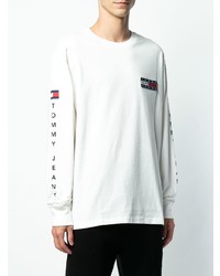 weißes bedrucktes Langarmshirt von Tommy Jeans