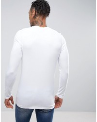weißes bedrucktes Langarmshirt von Asos