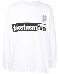 weißes bedrucktes Langarmshirt von Facetasm