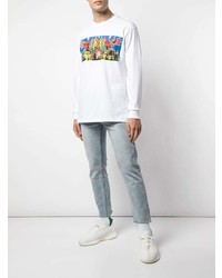 weißes bedrucktes Langarmshirt von Supreme