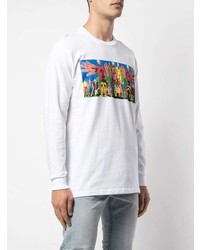 weißes bedrucktes Langarmshirt von Supreme