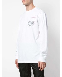 weißes bedrucktes Langarmshirt von Off-White