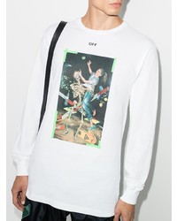 weißes bedrucktes Langarmshirt von Off-White