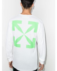 weißes bedrucktes Langarmshirt von Off-White