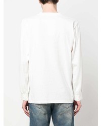 weißes bedrucktes Langarmshirt von MM6 MAISON MARGIELA