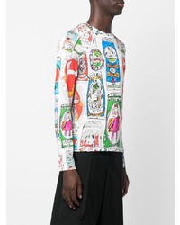 weißes bedrucktes Langarmshirt von Charles Jeffrey Loverboy