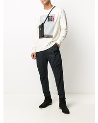 weißes bedrucktes Langarmshirt von Undercover