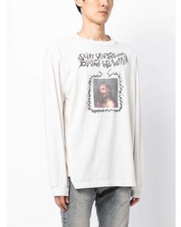 weißes bedrucktes Langarmshirt von SAINT MXXXXXX