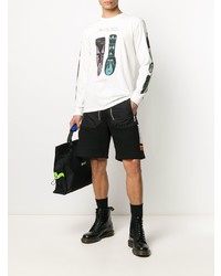 weißes bedrucktes Langarmshirt von Stussy