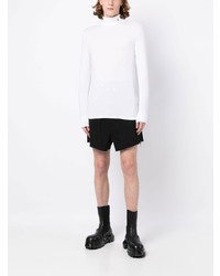 weißes bedrucktes Langarmshirt von Raf Simons