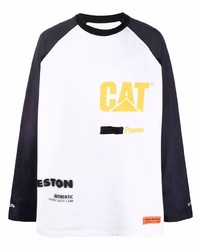 weißes bedrucktes Langarmshirt von Heron Preston