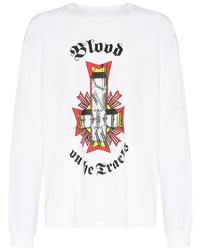 weißes bedrucktes Langarmshirt von Iroquois