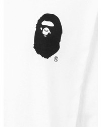 weißes bedrucktes Langarmshirt von A Bathing Ape