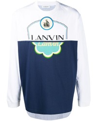 weißes bedrucktes Langarmshirt von Lanvin
