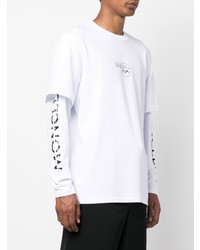 weißes bedrucktes Langarmshirt von Moncler