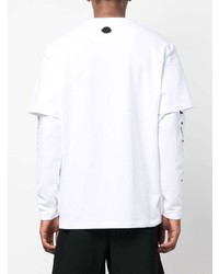 weißes bedrucktes Langarmshirt von Moncler