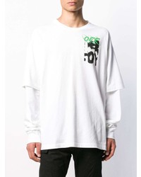 weißes bedrucktes Langarmshirt von Off-White