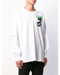 weißes bedrucktes Langarmshirt von Off-White