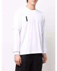 weißes bedrucktes Langarmshirt von Sacai