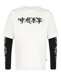 weißes bedrucktes Langarmshirt von Li-Ning
