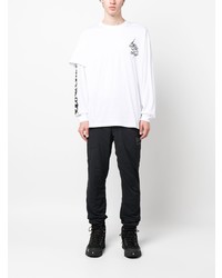 weißes bedrucktes Langarmshirt von ACRONYM