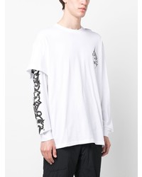 weißes bedrucktes Langarmshirt von ACRONYM