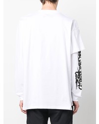 weißes bedrucktes Langarmshirt von ACRONYM