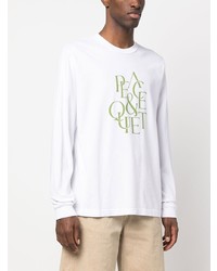 weißes bedrucktes Langarmshirt von Museum of Peace & Quiet