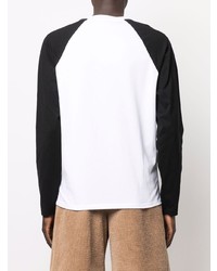 weißes bedrucktes Langarmshirt von A.P.C.