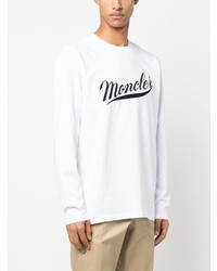 weißes bedrucktes Langarmshirt von Moncler