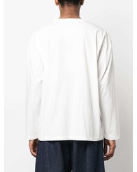 weißes bedrucktes Langarmshirt von MM6 MAISON MARGIELA