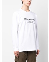 weißes bedrucktes Langarmshirt von Maharishi