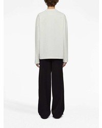 weißes bedrucktes Langarmshirt von Jil Sander