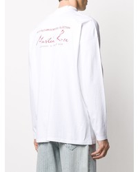 weißes bedrucktes Langarmshirt von Martine Rose