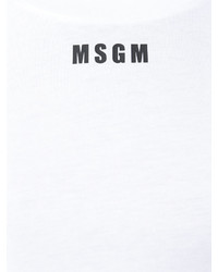 weißes bedrucktes Langarmshirt von MSGM
