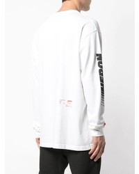 weißes bedrucktes Langarmshirt von Heron Preston