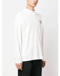 weißes bedrucktes Langarmshirt von MM6 MAISON MARGIELA