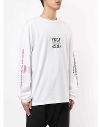 weißes bedrucktes Langarmshirt von Yoshiokubo