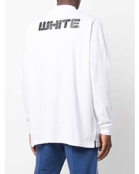 weißes bedrucktes Langarmshirt von Off-White