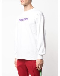 weißes bedrucktes Langarmshirt von Supreme