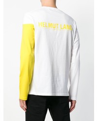 weißes bedrucktes Langarmshirt von Helmut Lang