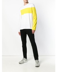 weißes bedrucktes Langarmshirt von Helmut Lang