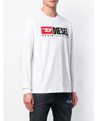 weißes bedrucktes Langarmshirt von Diesel